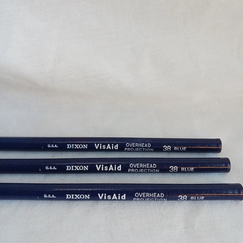 Vintage Dixon VisAid Blue Overhead Projection Markers Set